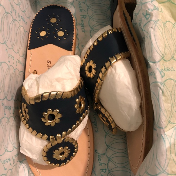Jack Rogers Shoes - Jack Roger size 6m Nantucket Midnight/gold